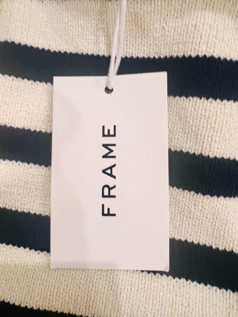 FRAME Harbor Striped Knit Vest Cream Navy Gold Button Nautical Coastal Chic S - Picture 2 of 10